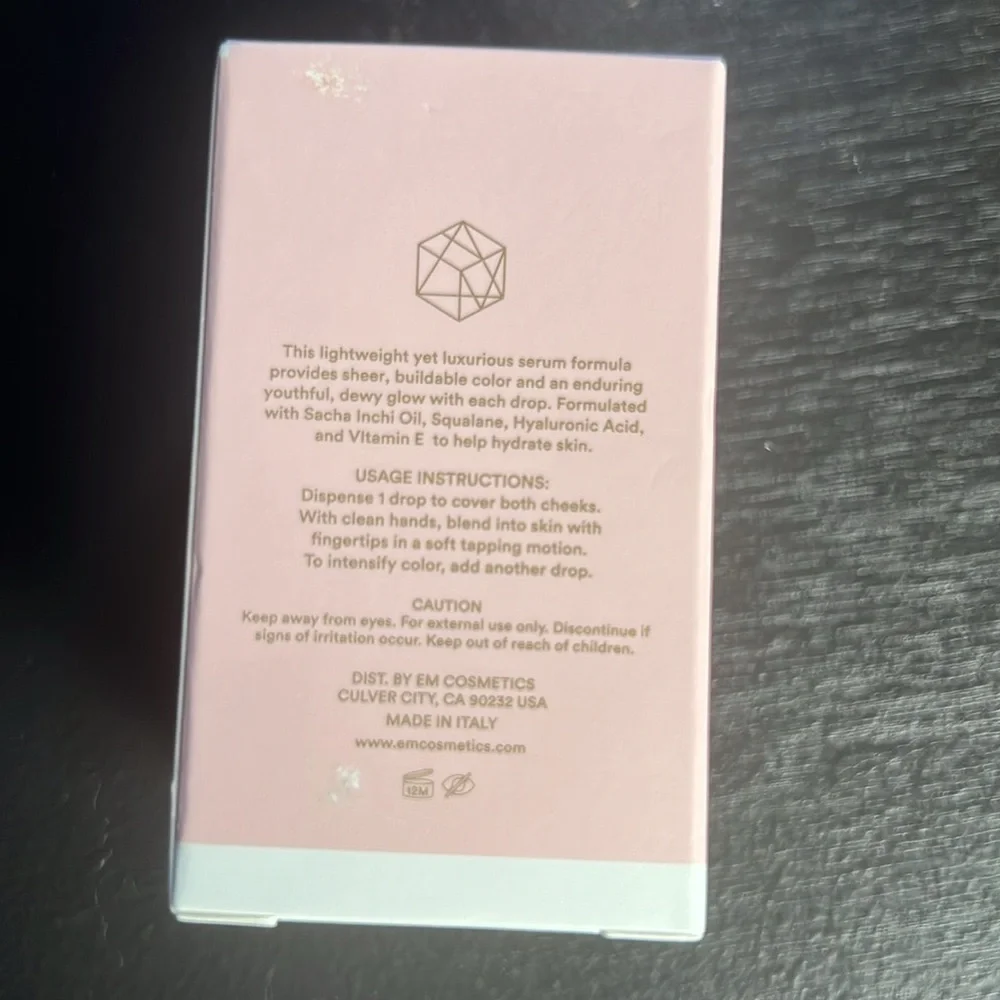 NWT Em Cosmetics Color Drop Serum Blush